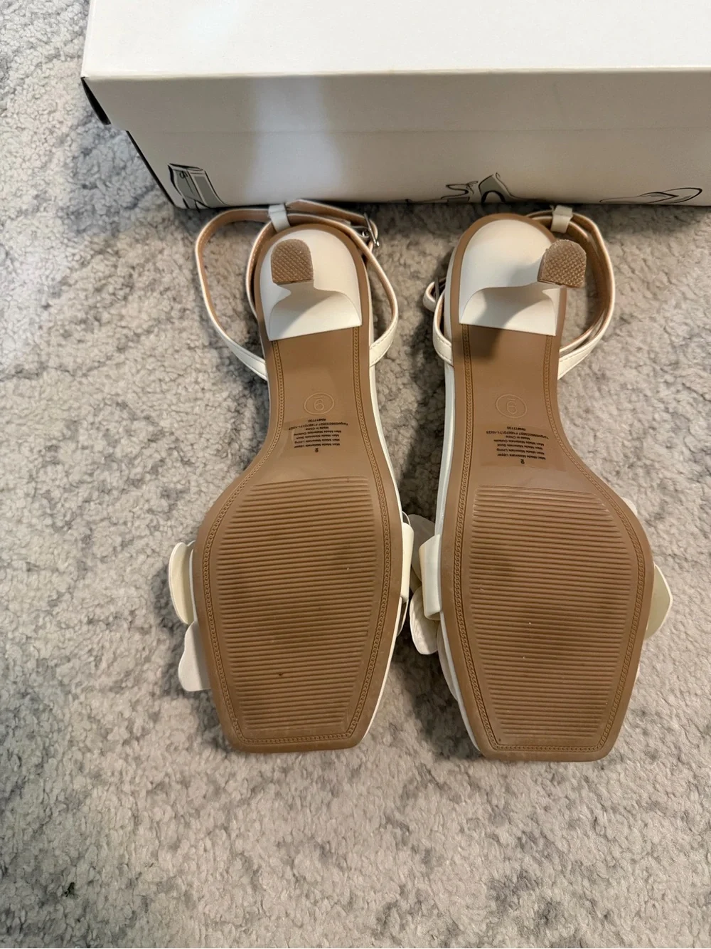 A New Day Women's White Floral Ankle-Strap Heeled Sandals